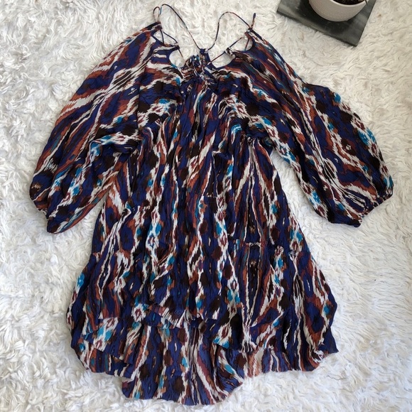 Free People Monarch Boho Blue Combo XS Flowy - Picture 2 of 6